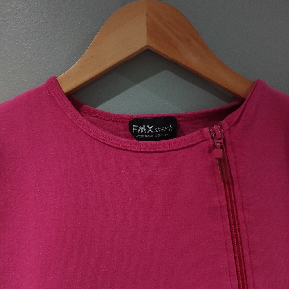 FMX Stretch Women's Cotton Pink  Sleeveless Zip-Up - Picture 4 of 6